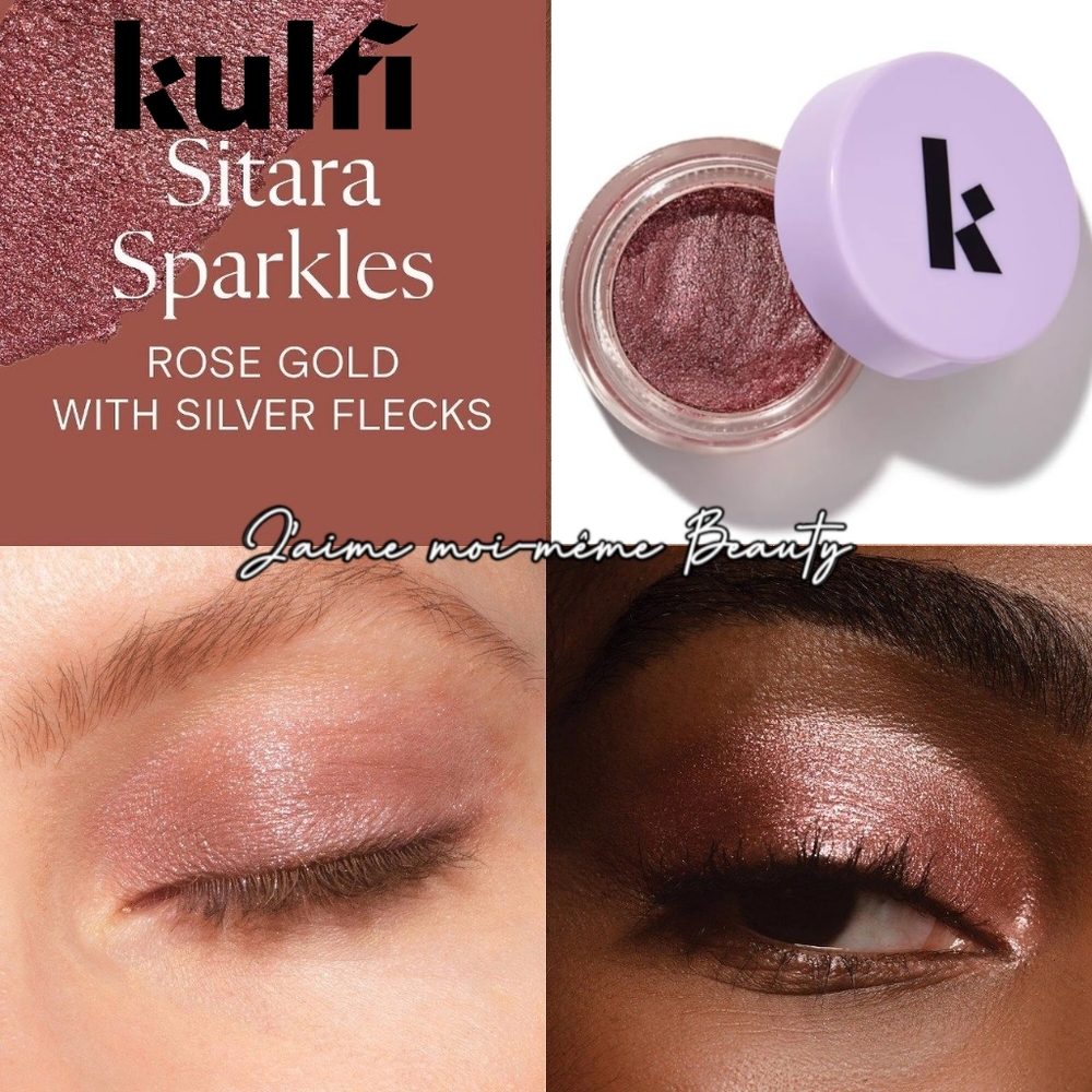 Kulfi Sitara Sparkles Bouncy Cream Eyeshadow - Rose Gold with Silver Flecks